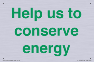 Help us to conserve energy 